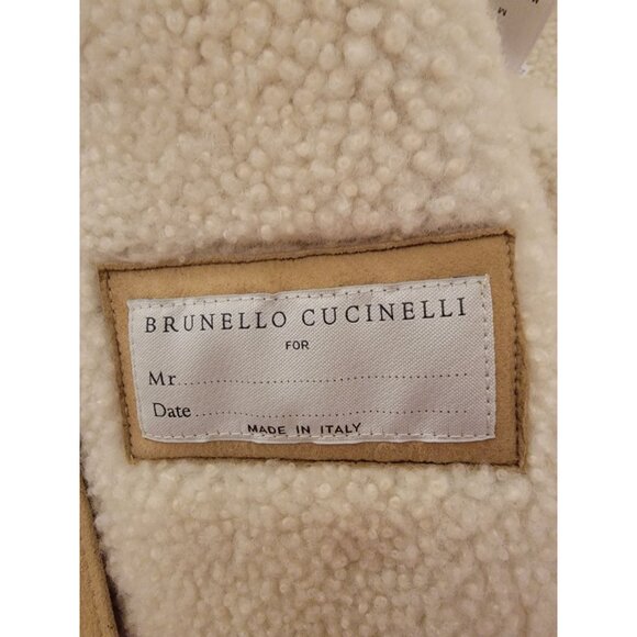 Brunello Cucinelli Shearling Leather Bomber NWT - Picture 6 of 11